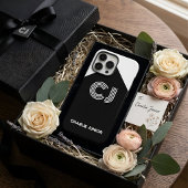Aangepast Monogram Zwart & Wit Geometrisch Art Dec Case-Mate iPhone Case