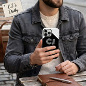 Aangepast Monogram Zwart & Wit Geometrisch Art Dec Case-Mate iPhone Case