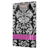 Aangepast monogram zwart-wit loopvlakpatroon klembord (Links)