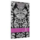 Aangepast monogram zwart-wit loopvlakpatroon klembord (Rechts)