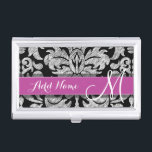 Aangepast monogram zwart-wit loopvlakpatroon visitekaarthouder<br><div class="desc">Een patroon met een bord- en kant-en-klaar ontwerp. Kijk dicht bij de bloemen en bladeren.Een trendy design met populaire kleuren en elegantie. De punten zijn gemakkelijker om aan te passen wanneer u alle tekst en foto's eerst vervangt. Als je kunst nog moet worden aangepast, klik je op Deze knop aanpassen....</div>