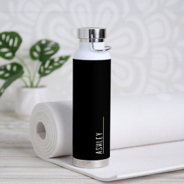Aangepast monogram, zwart-wit modern waterfles