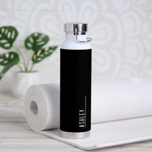 Aangepast monogram, zwart-wit modern waterfles