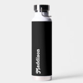 Aangepast monogram, zwarte retro typografie waterfles (Links)