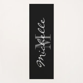 Aangepast monogram zwarte yoga mat voor werkout (Voorkant)