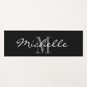 Aangepast monogram zwarte yoga mat voor werkout (Voorkant (horizontaal))
