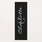Aangepast monogram zwarte yoga mat voor werkout (Voorkant)
