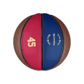 Aangepast monogramed Team Club Player Name Number Basketbal (Verticaal)