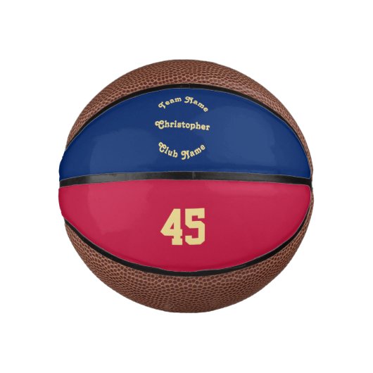 Aangepast monogramed Team Club Player Name Number Basketbal (Voorkant)