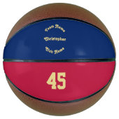 Aangepast monogramed Team Club Player Name Number Basketbal (Voorkant)