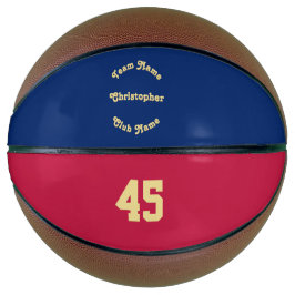Aangepast monogramed Team Club Player Name Number Basketbal
