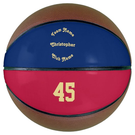 Aangepast monogramed Team Club Player Name Number Basketbal (Voorkant)