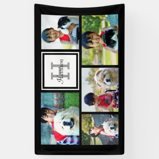 Aangepast monogramma 5 FotomozaïekAfbeelding Colla Spandoek (Verticaal)