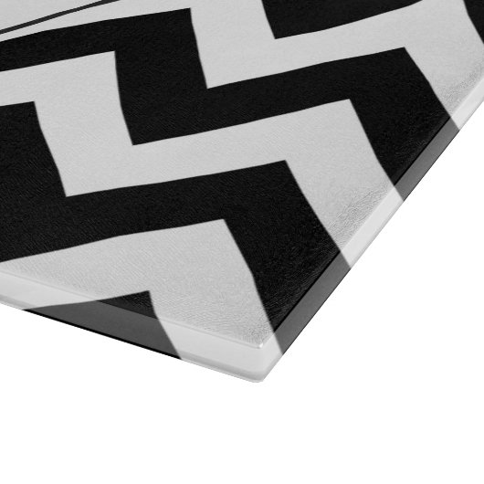 Aangepast monogrammatisch groot zwart Chevron desi Snijplank (Hoek)