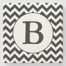 Aangepast monogrammatisch groot zwart Chevron desi