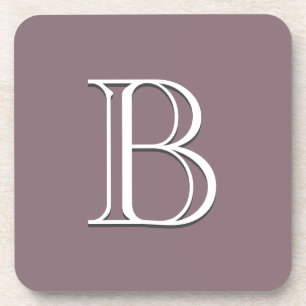 Aangepast monogrammatisch Initiaal Paars en wit mo Bier Onderzetter