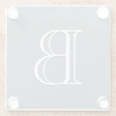 Aangepast monogramme Initiaal Middelgroot blauw & Glazen Onderzetter (Achterkant)