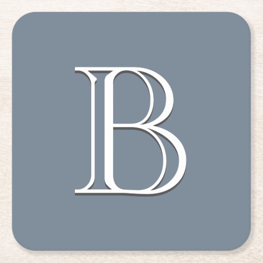 Aangepast monogramme Initiaal Middelgroot blauw & Kartonnen Onderzetters (Voorkant)