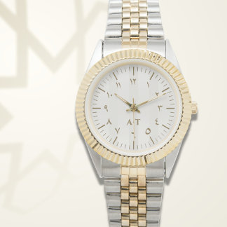 Aangepast Monogramme Tweekleurig Goud | Elegant Ca Horloge