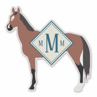 Aangepast monogrammed Bay Akhal Teke Horse Silhoue Sticker