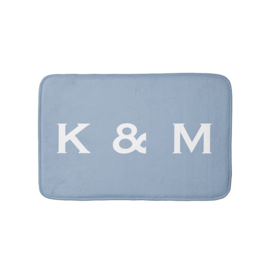 Aangepast monogrammed Blue Gray Badmat (Voorkant)