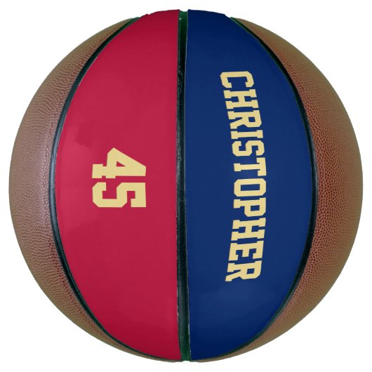 Aangepast monogrammed Club Team Player Name Number Basketbal (Verticaal)