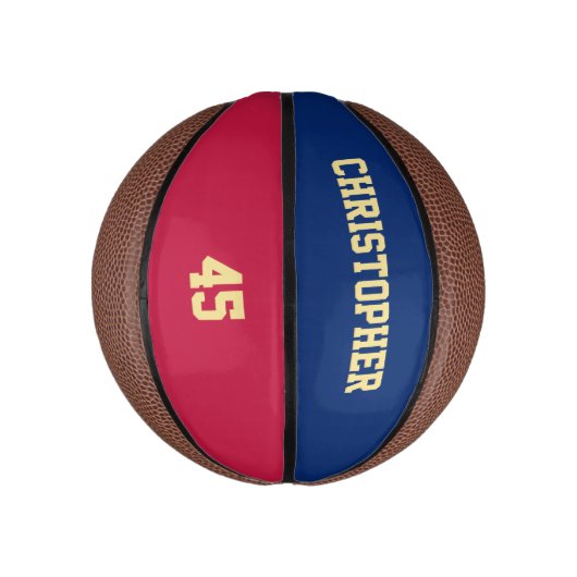 Aangepast monogrammed Club Team Player Name Number Basketbal (Verticaal)