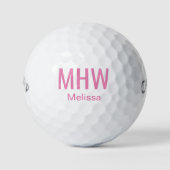 Aangepast monogrammed Golf Balls Pink Golfballen (Voorkant)