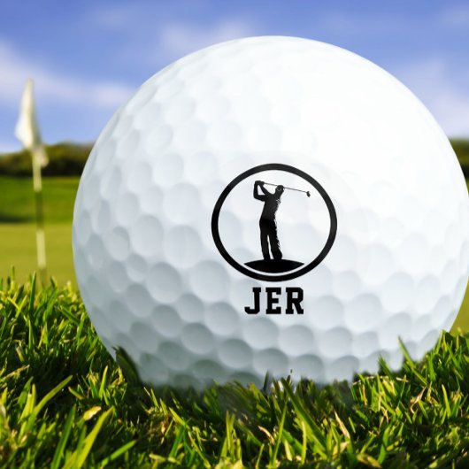 Aangepast monogrammed Golfer Silhouette Sports Bla Golfballen