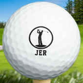 Aangepast monogrammed Golfer Silhouette Sports Bla Golfballen