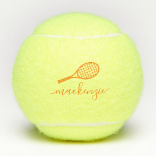 Aangepast monogrammed Oranje Manuscript Tennisballen