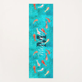 Aangepast Monogrammeer Koi Vis Vijver Yogamat