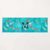 Aangepast Monogrammeer Koi Vis Vijver Yogamat (Voorkant (horizontaal))