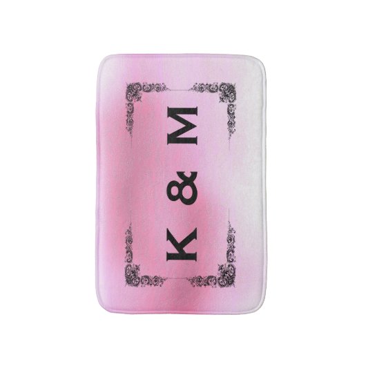 Aangepast monogrammen roze zwijn badmat (Voorkant Verticaal)
