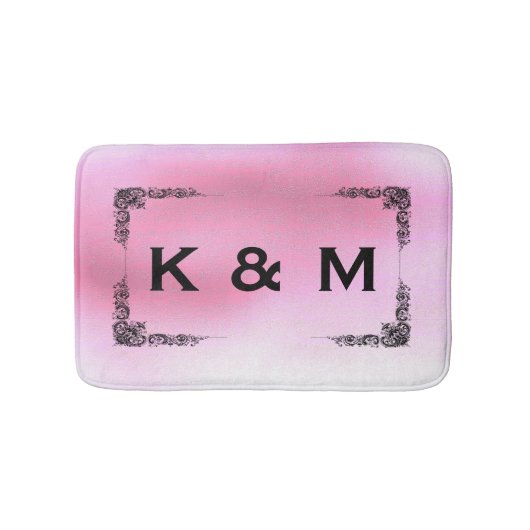 Aangepast monogrammen roze zwijn badmat (Voorkant)