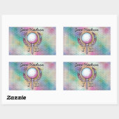 Aangepast monogramontwerp voor vrouwelijke golfer rechthoekige sticker (Vel)