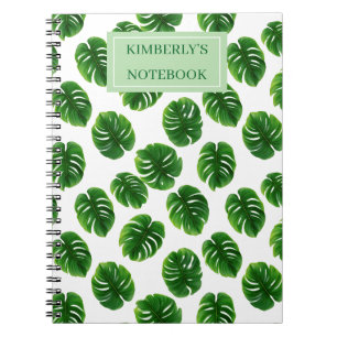 Aangepast Monstera Blad Tropisch Patroon Notitieboek