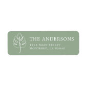 Aangepast Monstera Monogram Huwelijkslogo Etiket (Voorkant)