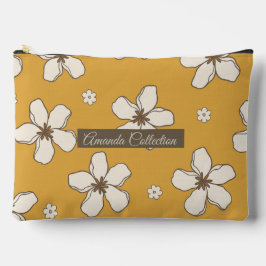 Aangepast mooi bloemmotief Bruine mosterd Schattig Etui