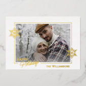 Aangepast mooi glitter Snowflakes Gold Folie Feestdagenkaart (Voorkant)