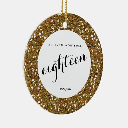 Aangepast mooi Gold Glitter E8e Keramisch Ornament (Rechts)