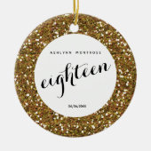 Aangepast mooi Gold Glitter E8e Keramisch Ornament (Voorkant)