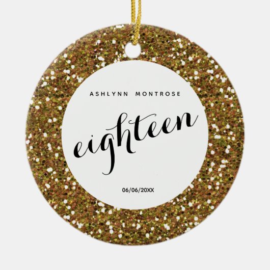 Aangepast mooi Gold Glitter E8e Keramisch Ornament (Voorkant)