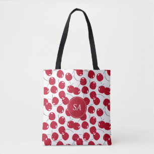 Aangepast mooi, vers Red Cherry-patroon Tote Bag