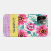 Aangepast mooi vrouwelijk botanisch patroon Case-Mate iPhone case (Achterkant (horizontaal))