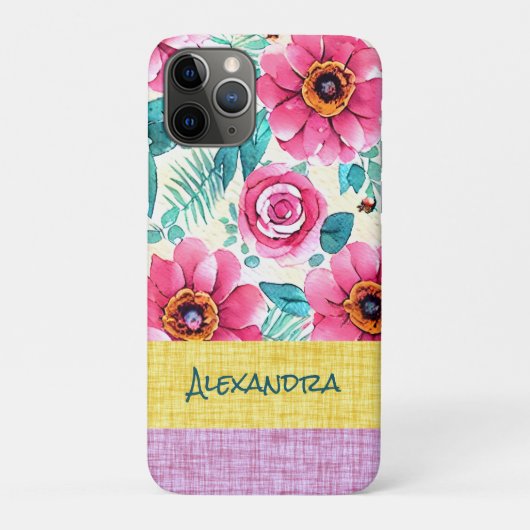 Aangepast mooi vrouwelijk botanisch patroon Case-Mate iPhone case (Achterkant)