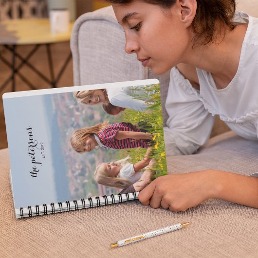 Aangepast mooie glimlach-fotocollege notitieboek