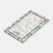 Aangepast Mooie Leuke Roze Flamingo's Palm Bladere Post-it® Notes (Schuin)