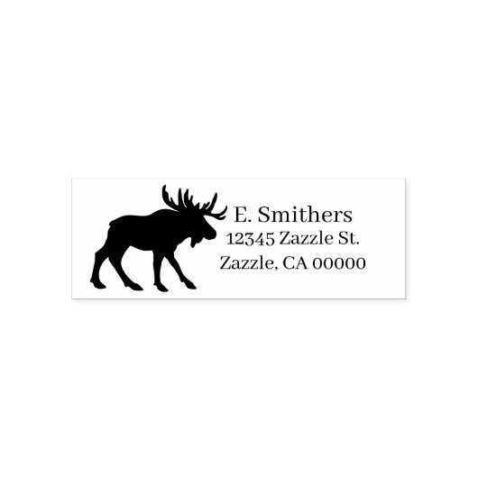 Aangepast Moose Return-adres Zelfinktende Stempel (Design)
