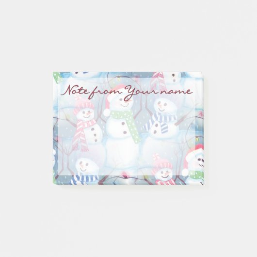 Aangepast Moppig Leuk Grappig Kerstman Sneeuwmanne Post-it® Notes (Voorkant)